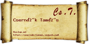 Csernák Tamás névjegykártya